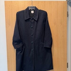CAbi navy blue with tiny dot ponte jacket. Large